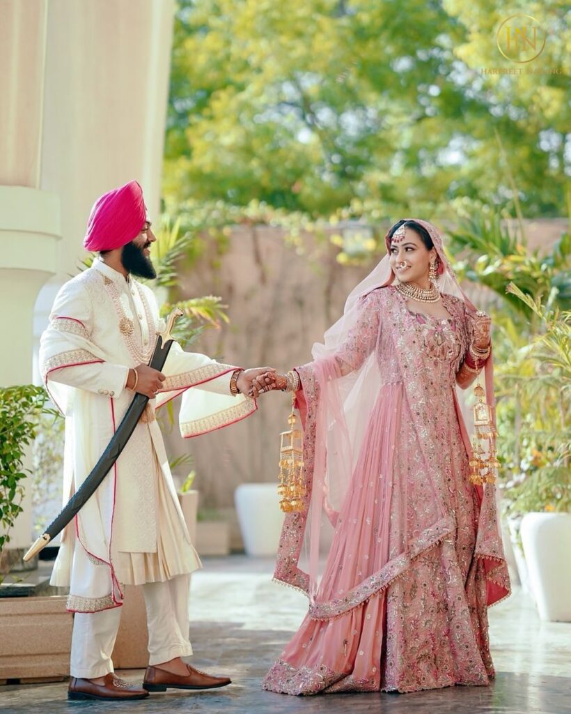 Golden hour, endless love, and a bridal anarkali that tells a story of tradition and elegance. ✨