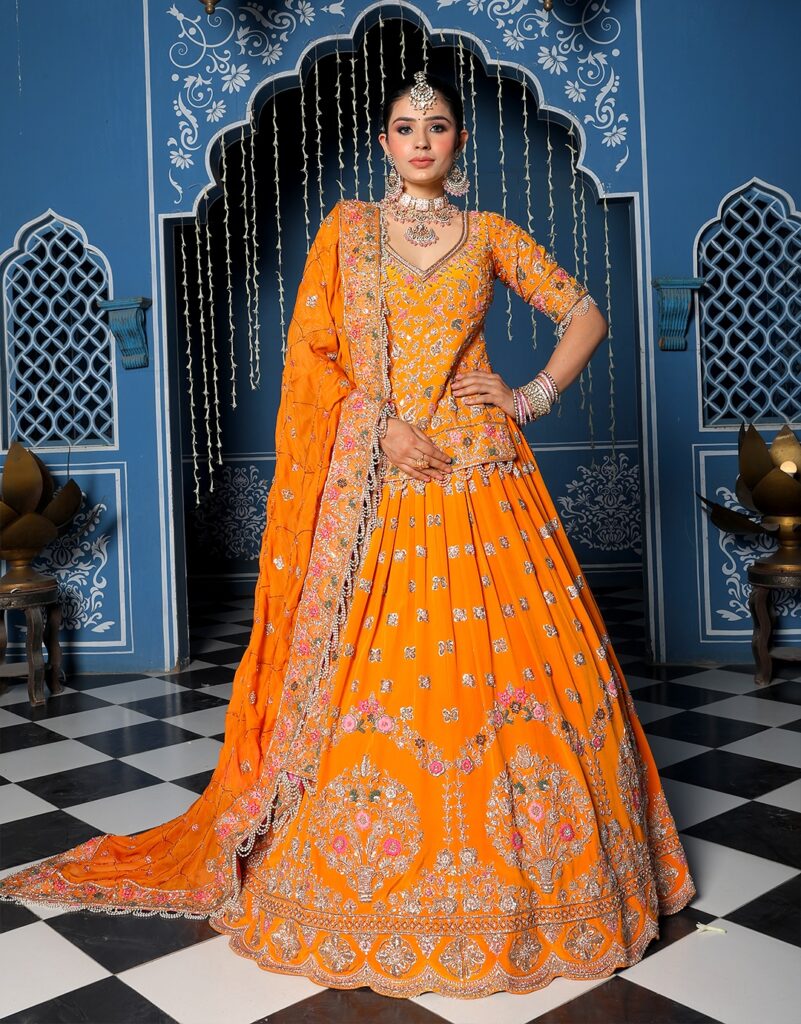 Orange warmth for the Anand Karaj glow......[explore, trending, fyip, viral reel, relatable cont