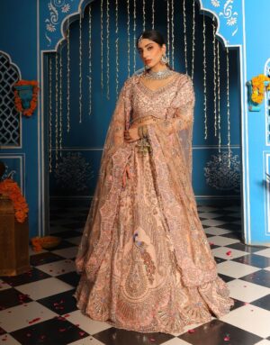 Champagne Gold Bridal Lehenga Set