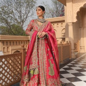 Ruby Red Bridal Lehenga Set