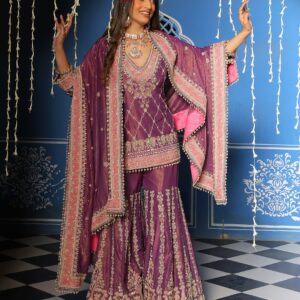 Royal Plum Festive Sharara Set