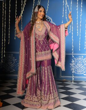 Royal Plum Festive Sharara Set