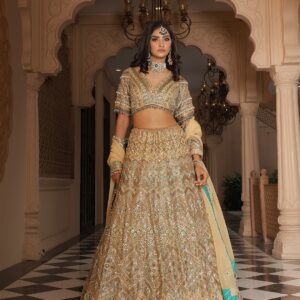 Antique Gold Embellished Lehenga Set