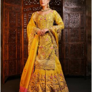 Mustard Embroidered Lehenga Set