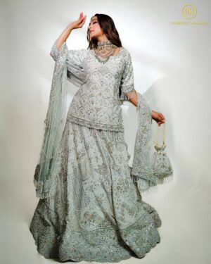 Mint Green Embroidered Sharara Set