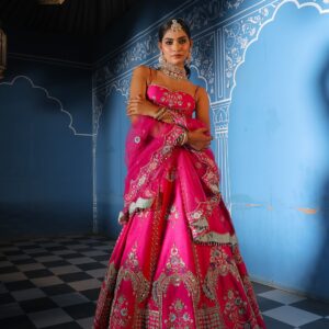 Rani Pink Embroidered Lehenga Set