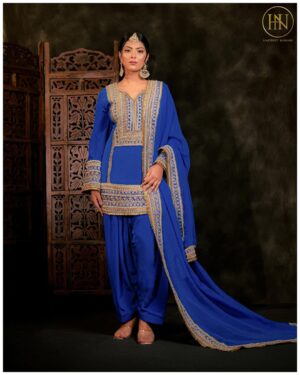Cobalt Blue Embroidered Kurta Set