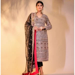 Black Embroidered Kurta Set