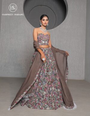 Multi-Floral Embroidered Lehenga Set